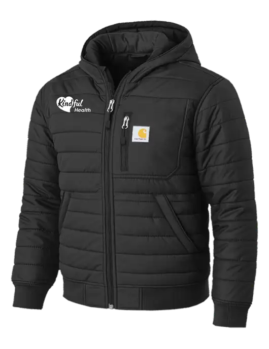Carhartt Gilliam Insulated Black Hooded Jacket w/Kindful Health Logo