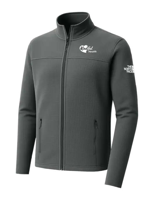 The North Face Aim Full-Zip Dark Medium Grey Fleece Jacket w/Kindful Health Logo