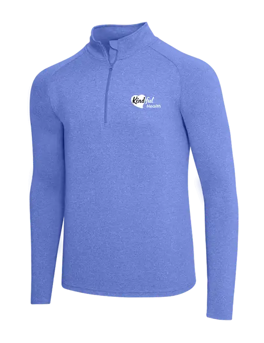 Royal Heather Sport Wick Stretch 1/4 Zip Pullover w/Kindful Health Logo