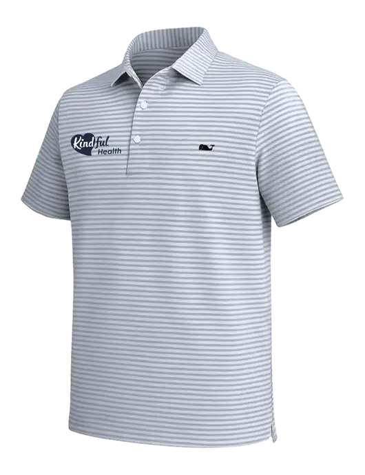 Vineyard Vines Light Grey Heathered Winstead Sankaty Polo w/Kindful Health Logo