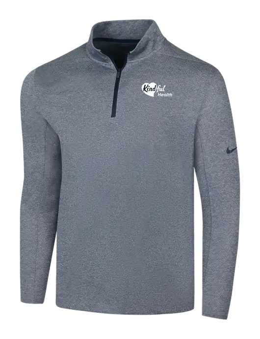 NIKE Navy Heather Dry 1/2 Zip Cover-Up w/Kindful Health Logo
