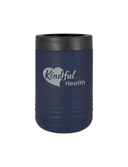 Polar Camel 12 oz Powder Coated Navy Vacuum Insulated Beverage Holder w/Kindful Health Logo