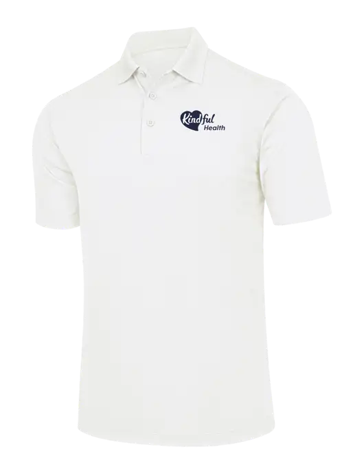 White Micropique Sport-Wick Polo w/Kindful Health Logo