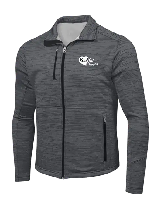 Dark Grey Digi Stripe Fleece Jacket w/Kindful Health Logo