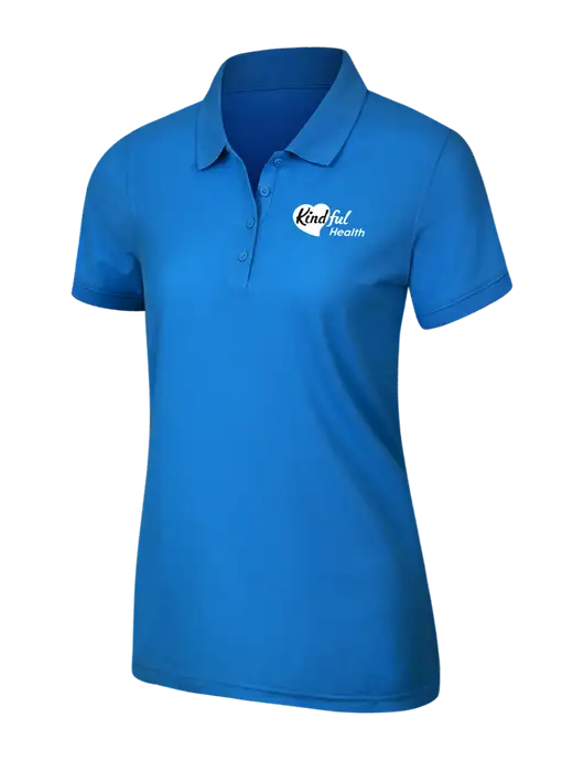 Light Royal Blue Womens Core Classic Pique Polo w/Kindful Health Logo