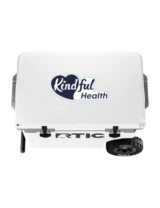 RTIC 52 QT Ultra-Light White Wheeled Cooler w/Kindful Health Logo