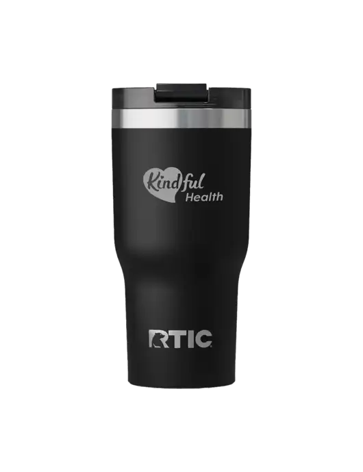 RTIC Essential 20 oz Black Tumbler w/Kindful Health Logo