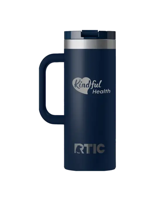 RTIC Road Trip 20 oz Navy Travel Mug w/Kindful Health Logo