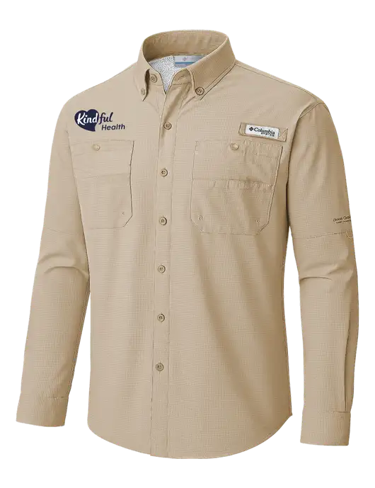 Columbia Fossil PFG Tamiami II Long SleeveShirt w/Kindful Health Logo