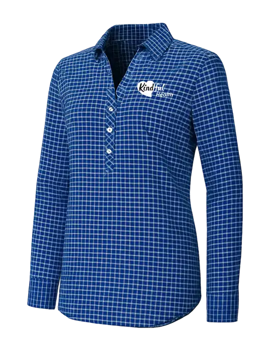 Womens Navy/White City Stretch Shirt w/Kindful Health Logo