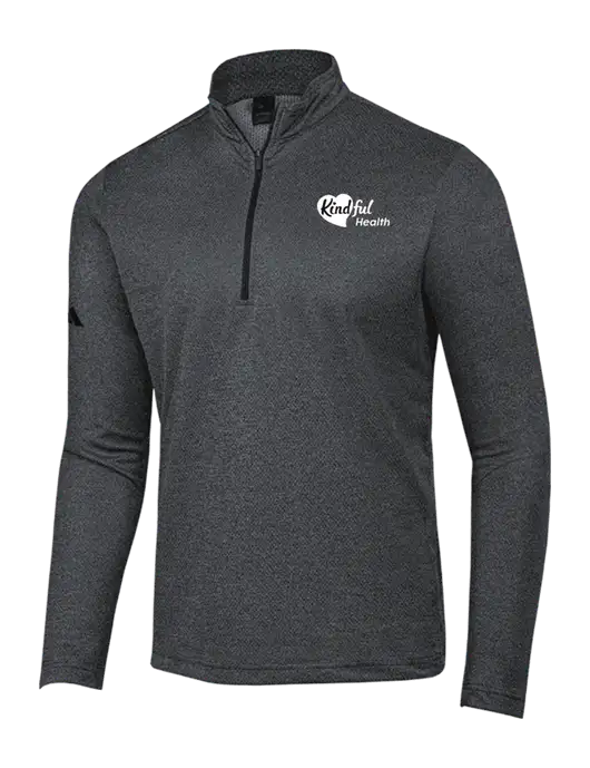 Adidas Black Melange Space Dyed Quarter-Zip Pullover w/Kindful Health Logo