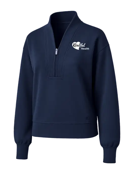 OGIO Womens Dark Navy Transcend 1/4-Zip w/Kindful Health Logo