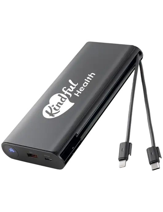 Handy Power Voyager 130W Laptop Charging Power Bank w/Cables w/Kindful Health Logo
