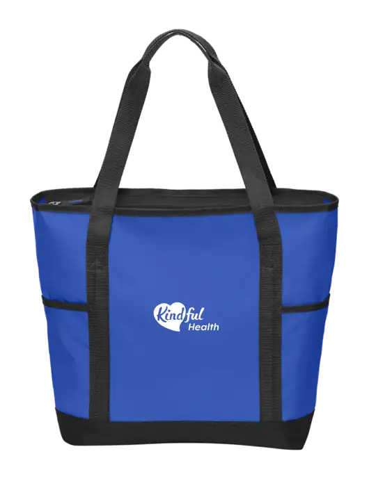 On the Go Royal/Black Tote w/Kindful Health Logo