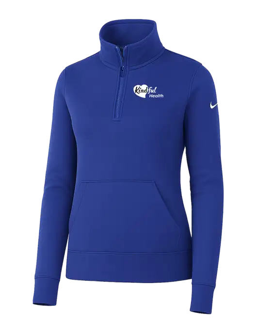 Nike Womens Royal Club Fleece Sleeve Swoosh 1/2-Zip w/Kindful Health Logo