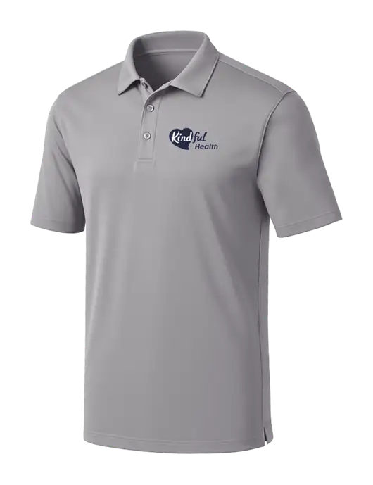 Light Grey Silk Touch Performance Polo w/Kindful Health Logo