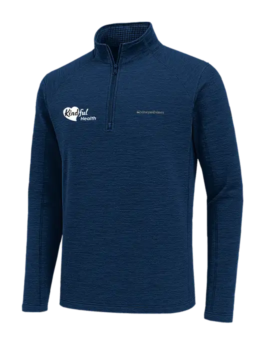 Vineyard Vines Dark Navy Heather Sankaty Quarter-Zip Pullover
 w/Kindful Health Logo