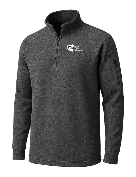 Graphite Heather Tech Fleece 1/4 Zip Pullover w/Kindful Health Logo