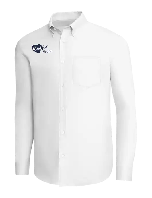 Brooks Brothers White Wrinkle-Free Stretch Pinpoint Shirt w/Kindful Health Logo