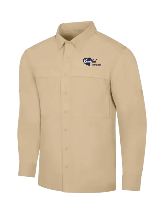 Tan Long Sleeve UV Daybreak Shirt w/Kindful Health Logo