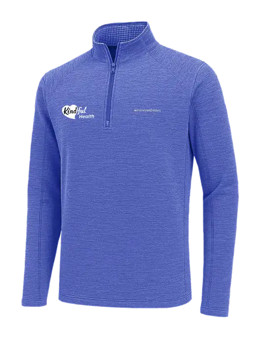Vineyard Vines Light Royal Heather Sankaty Quarter-Zip Pullover
 w/Kindful Health Logo