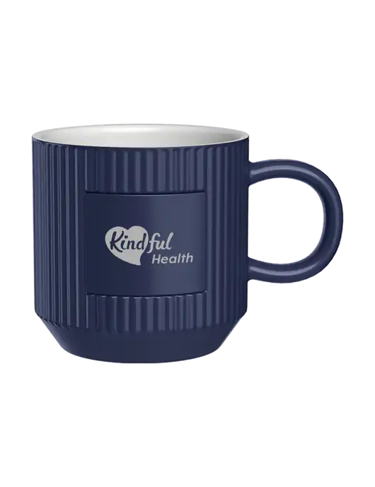 Daystarter 10 oz Navy Mug w/Kindful Health Logo