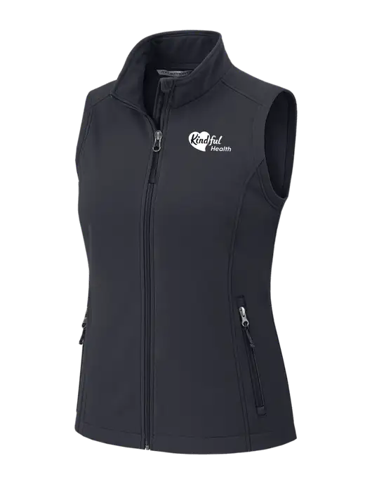 Charcoal Grey Womens Core Soft Shell Vest w/Kindful Health Logo