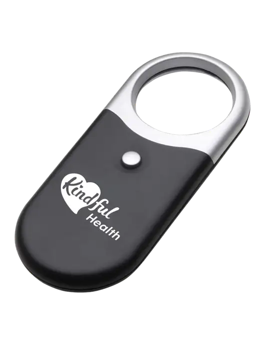 Compact Black Magnifier Light w/Kindful Health Logo