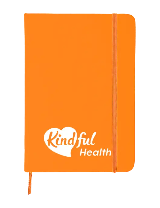 Orange Comfort Touch Bound Journal 5" X 7" w/Kindful Health Logo