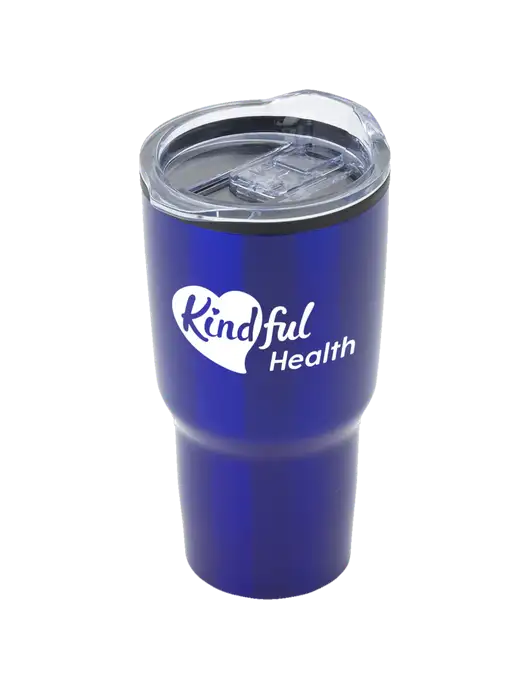 Odyssey Blue 30 oz Travel Tumbler w/Kindful Health Logo