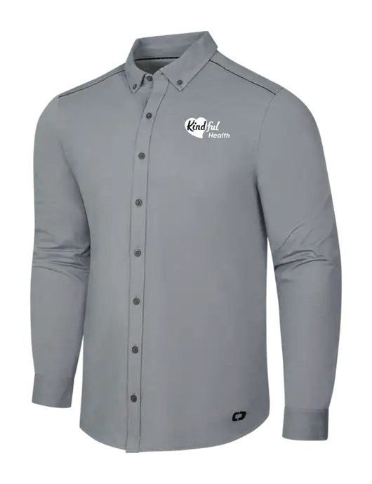 OGIO Medium Grey Heather Modern Code Stretch Button-Up Shirt w/Kindful Health Logo