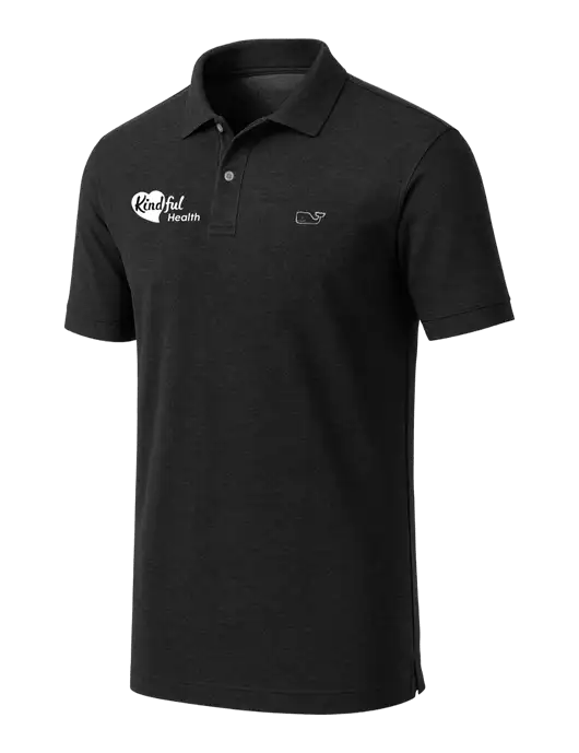 Vineyard Vines Edgartown Black Pique Polo w/Kindful Health Logo