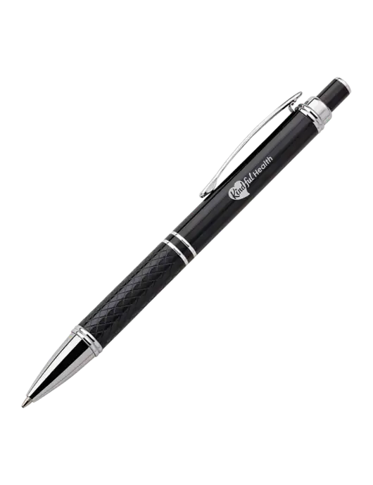 Black Stellar Scribe Pen - Black Ink w/Kindful Health Logo