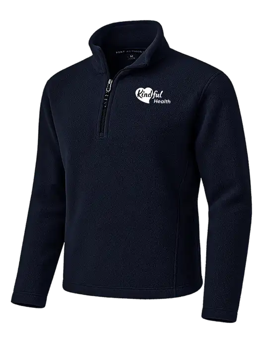 Navy Fleece 1/4-Zip Pullover w/Kindful Health Logo