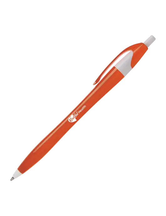 Novella Orange/White Breeze Pen - Blue Ink w/Kindful Health Logo
