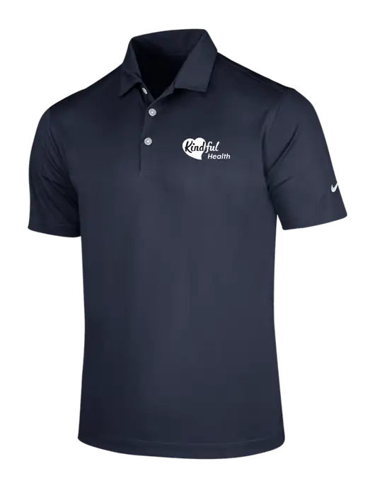 NIKE Dark Navy Dri-Fit Vertical Mesh Polo w/Kindful Health Logo
