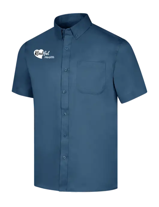 Short Sleeve Light Navy Superpro React Twill Shirt w/Kindful Health Logo