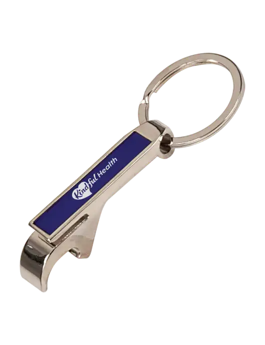 Blue Bottle Opener Keychain w/Kindful Health Logo