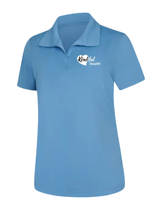 Womens Carolina Blue Micropique Sport-Wick Polo w/Kindful Health Logo