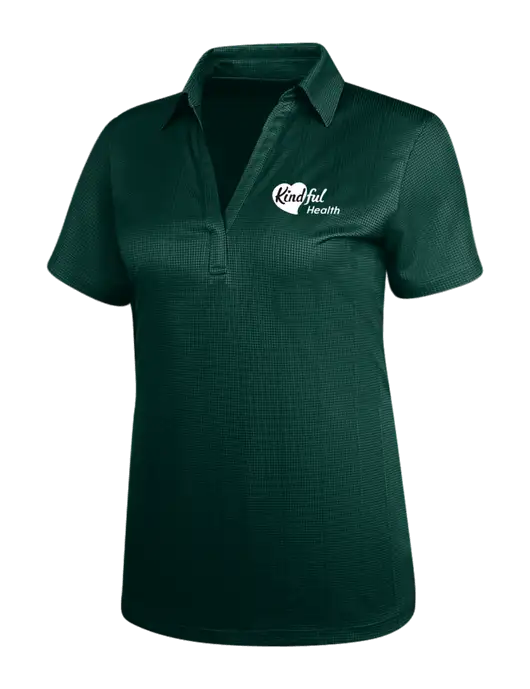Dark Green Womens Performance Fine Jacquard Polo w/Kindful Health Logo