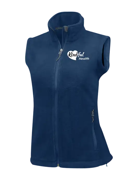 Navy Womens Fleece Vest w/Kindful Health Logo