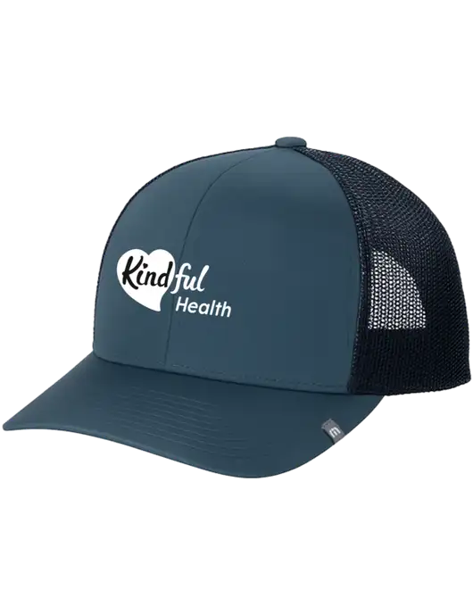 TravisMathew Dark Slate Blue Cruz Trucker Cap w/Kindful Health Logo