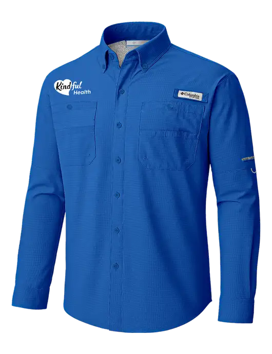 Columbia Vivid Blue PFG Tamiami II Long SleeveShirt w/Kindful Health Logo