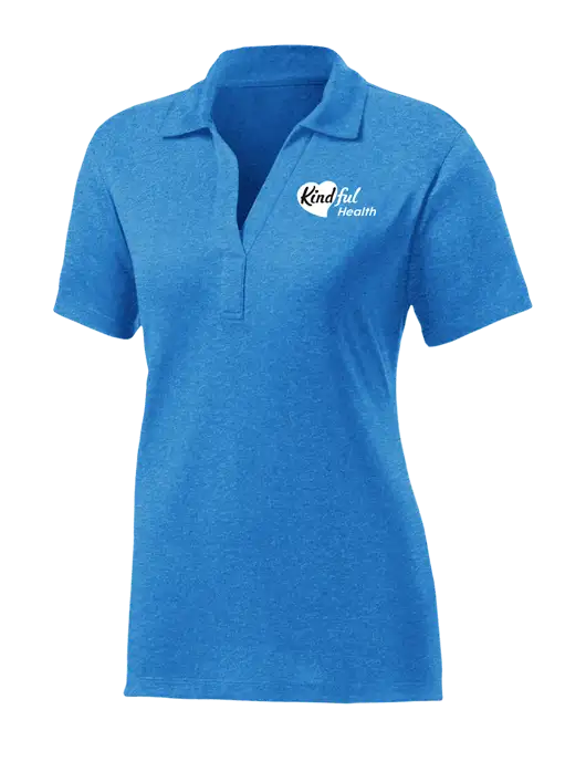 Womens Sapphire Blue Heather Contender Polo w/Kindful Health Logo