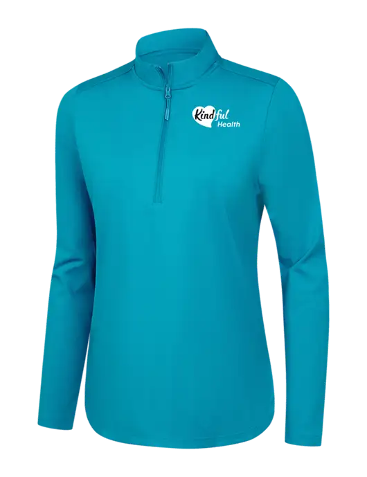  Womens Light Sapphire C-FREE Double Knit 1/4-Zip w/Kindful Health Logo
