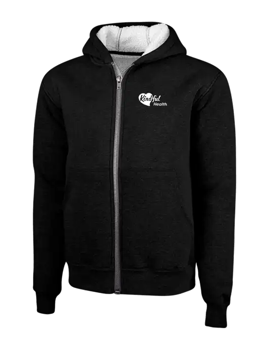 Cornerstone Black Heavyweight Sherpa Lined Hooded Fleece Jacket w/Kindful Health Logo