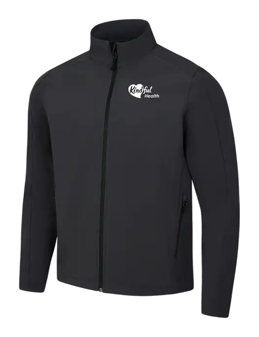 Black Charcoal Heather Core Soft Shell Jacket w/Kindful Health Logo