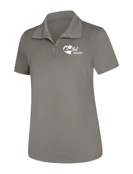 Womens Medium Grey Micropique Sport-Wick Polo w/Kindful Health Logo