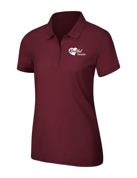 Maroon Womens Core Classic Pique Polo w/Kindful Health Logo
