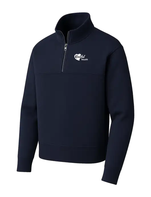 Mercer+Mettle Dark Navy Linear Texture Quarter Zip w/Kindful Health Logo